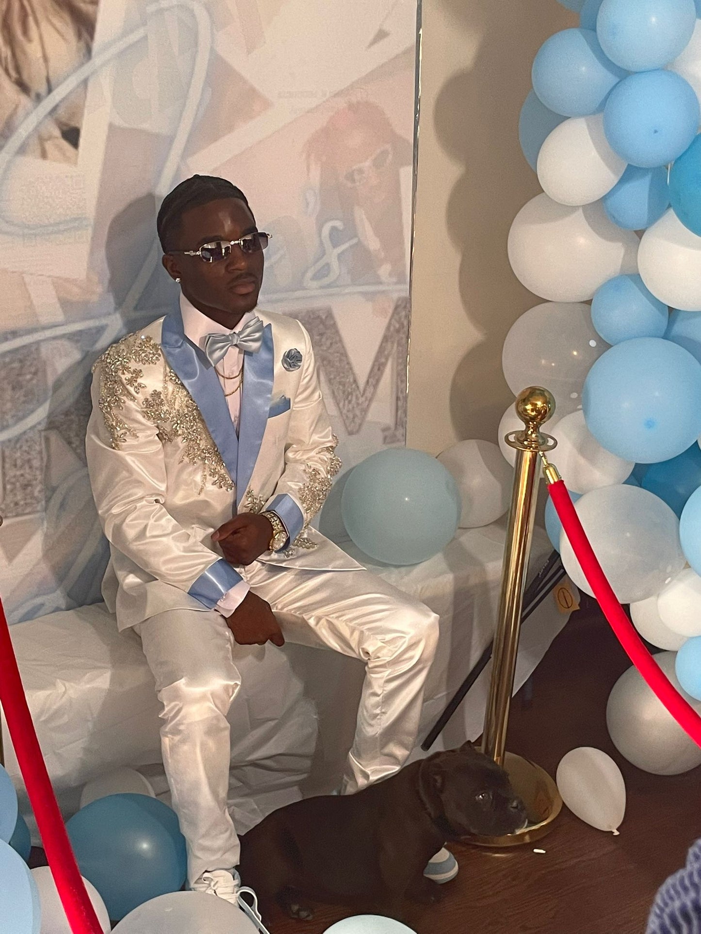 Fully custom diamond white suit