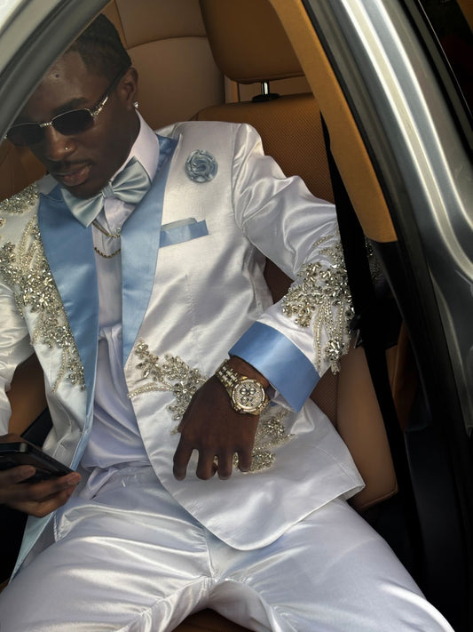 Fully custom diamond white suit
