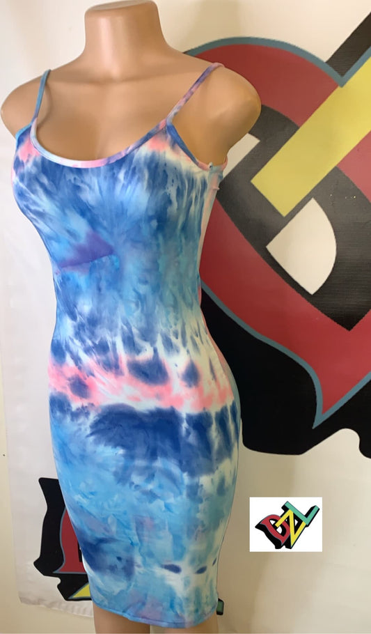 Tye Dye Dress (Blue/Pink)